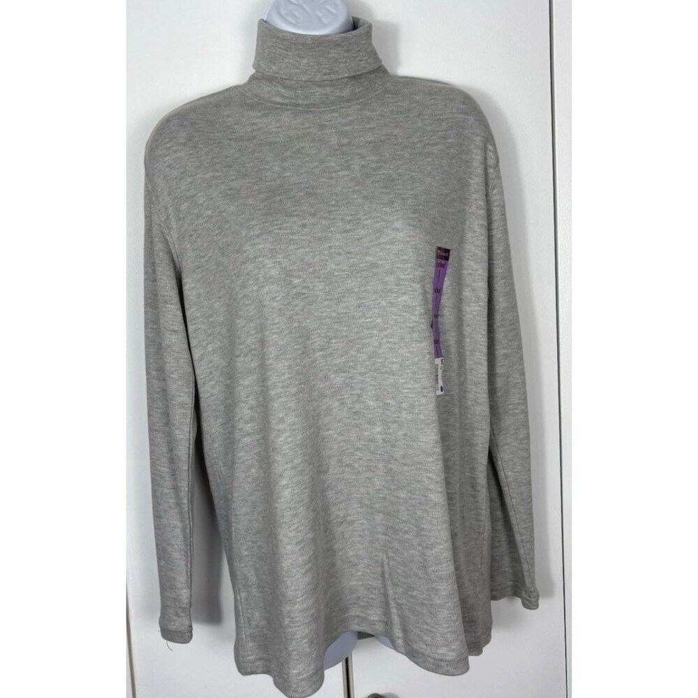 NWT Bobbie Brooks Gray Turtleneck Long Sleeve Top Large